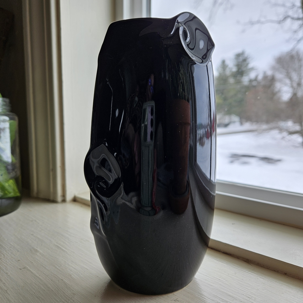 Mikasa Elegant Slim Black Ceramic Vase